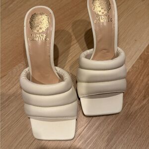 Vince Camuto Women's White Padded Mules